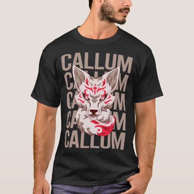 Camiseta Cabeça de Raposa - Nome Callum (Frente)
