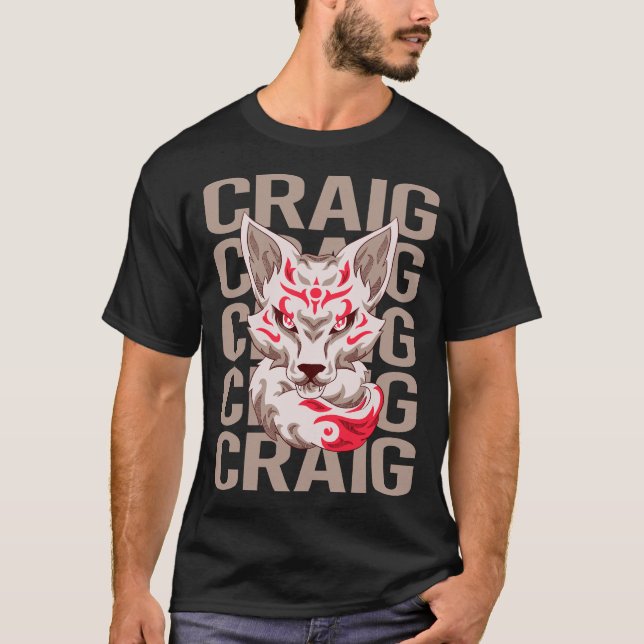 Camiseta Cabeça de Raposa - Nome Craig (Frente)