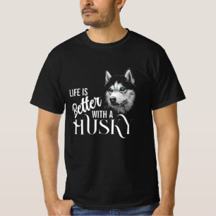 Camiseta Cabeça De Retrato Irmão Husky Com Olhos Azuis