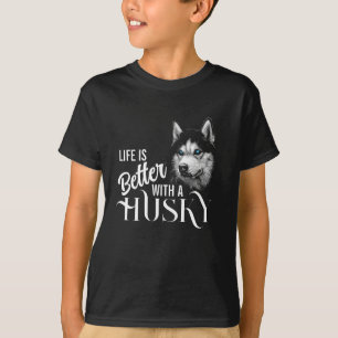 Camiseta Cabeça De Retrato Irmão Husky Com Olhos Azuis