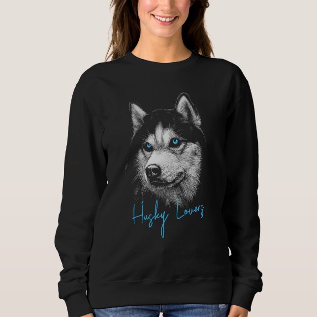 Camiseta Cabeça De Retrato Irmão Husky Com Olhos Azuis (Frente)