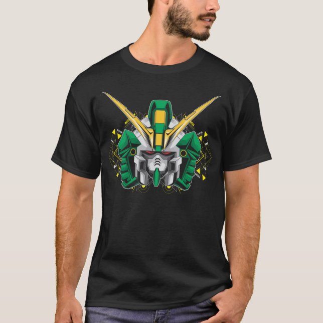 Camiseta Cabeça de robô assassino verde (Frente)