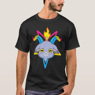 Camiseta Cabeça de Satã Pansexual Baphomet Ggbt Orgulho Pan