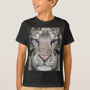 Camiseta Cabeça de Tigre Branco Estética da Vida Selvagem