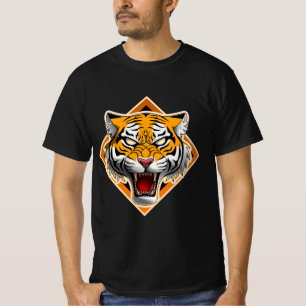 Camiseta "Cabeça de Tigre Majestoso - Gráfico do Espírito P