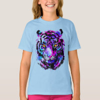 Cabeça de Tigre Roxo - Trabalho de arte de Retrato