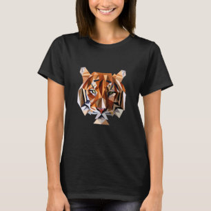Camiseta Cabeça de Tigre Vetorial Majestosa com Arte Legal