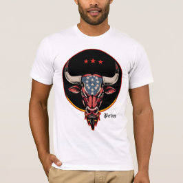 Camiseta Cabeça de touro Patriótica, um touro Americano.