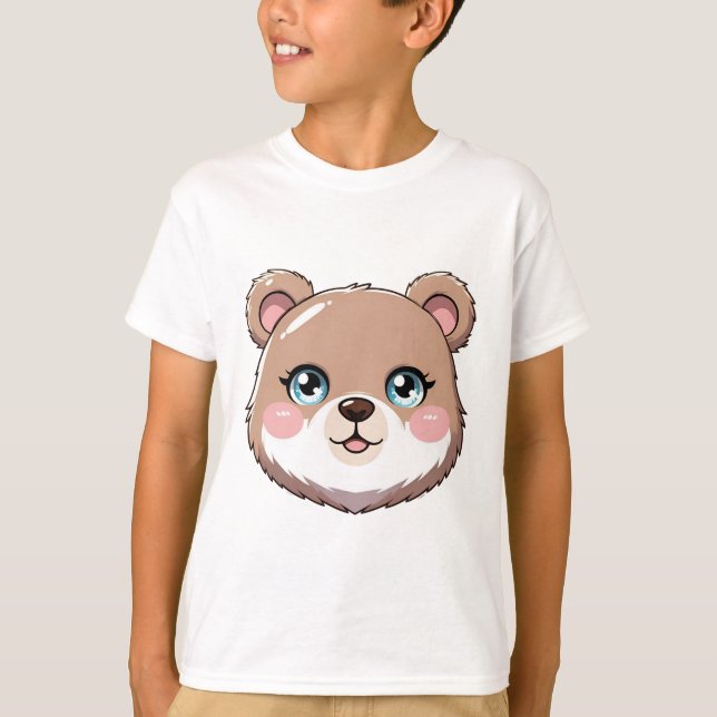 Camiseta Cabeça de Urso Kawaii (Frente)