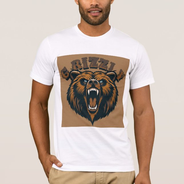 Camiseta Cabeça de Urso Pardo Feroz (Frente)