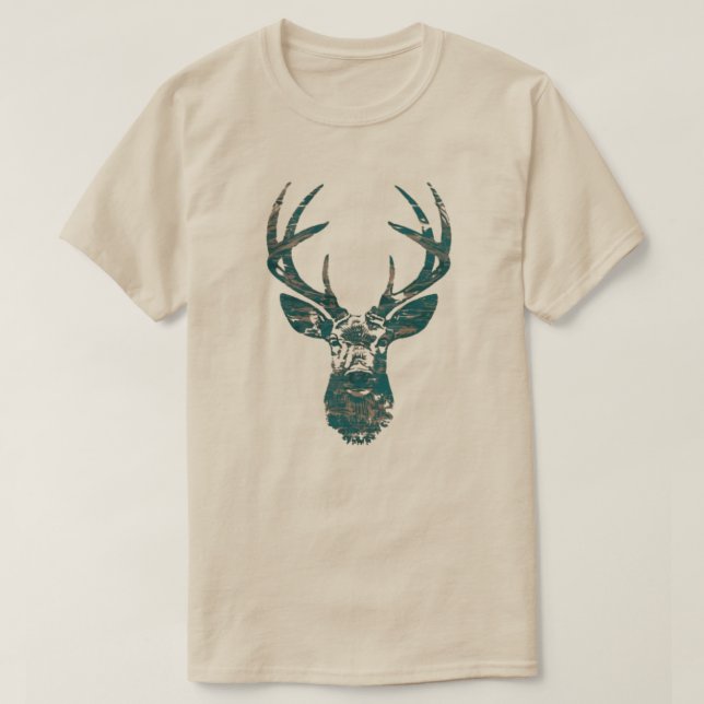 Camiseta Cabeça de veado com chifres (Frente do Design)