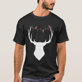 Camiseta Cabeça De Vestido Com Luzes De Natal Em Bichos