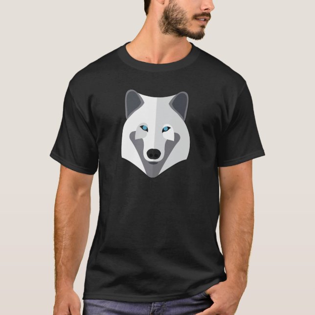 Camiseta Cabeça do lobo branco dos desenhos animados (Frente)