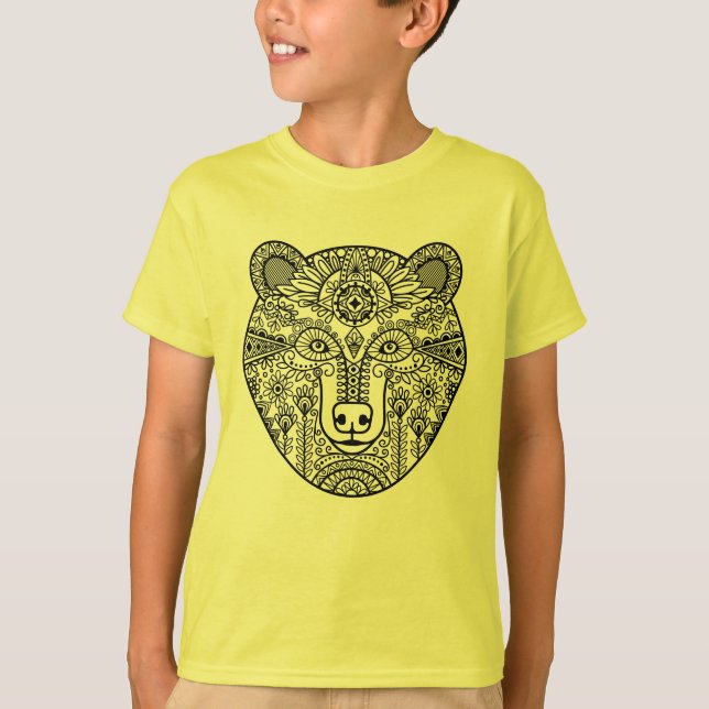 Camiseta Cabeça do urso do estilo (Frente)