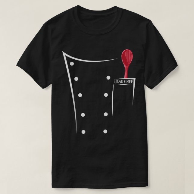 Camiseta Cabeça engraçada chef jaqueta cozinhar chef (Frente do Design)
