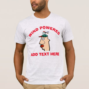 Camiseta Cabeça engraçada movida a vento editar texto,