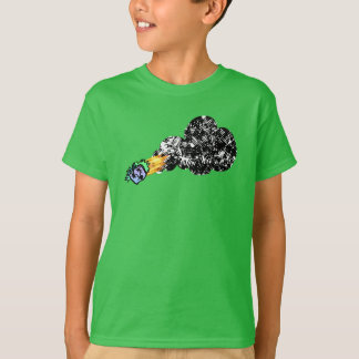 Camiseta Cabeça flamejante do zombi