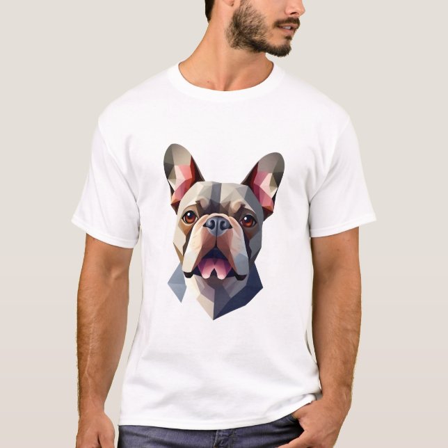 Camiseta Cabeça Geométrica de Frenchie (Frente)
