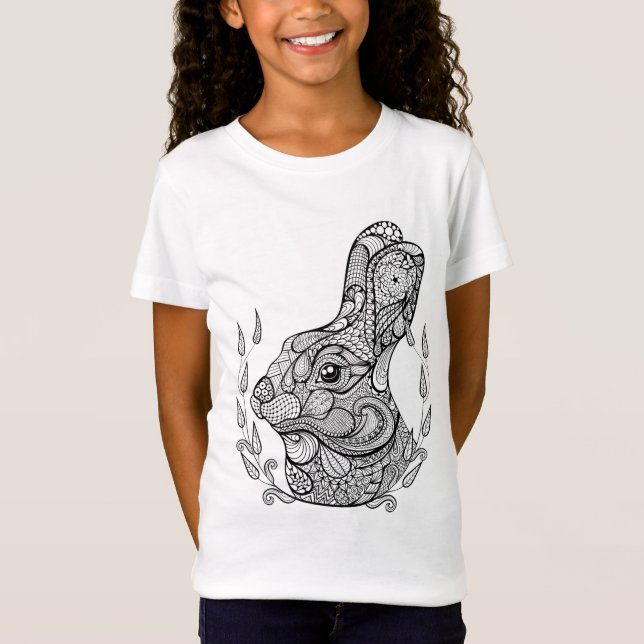 Camiseta Cabeça inspirada do coelho na grinalda (Frente)