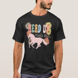 Camiseta Cabeça Para Cima Cabeça Para Baixo Cavalo Equestre
