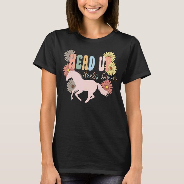 Camiseta Cabeça para Cima Calcanhares para Baixo  Cavalgada (Frente)