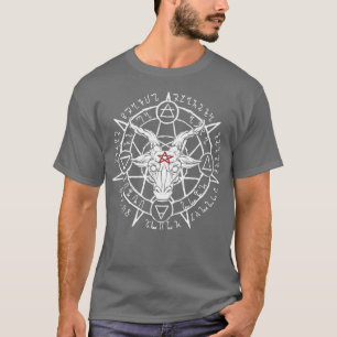 Camiseta Cabeça Satânica de Cabra de Baphomet