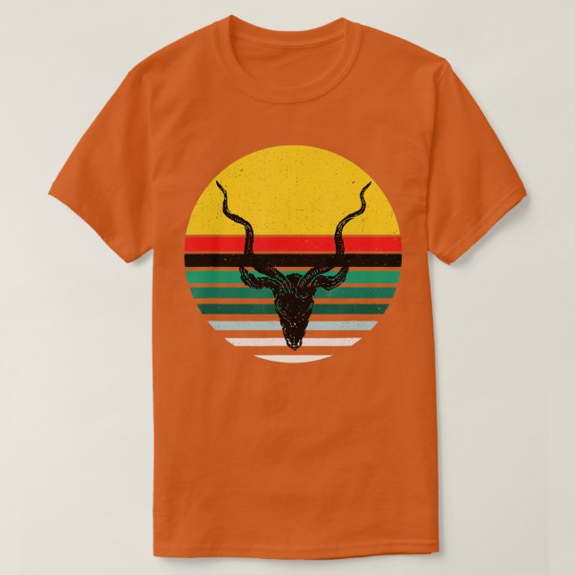 CAMISETA CABEÇA SECA RETRO CAÇA CAÇA IMPALA SAFARI KUDU (Frente do Design)