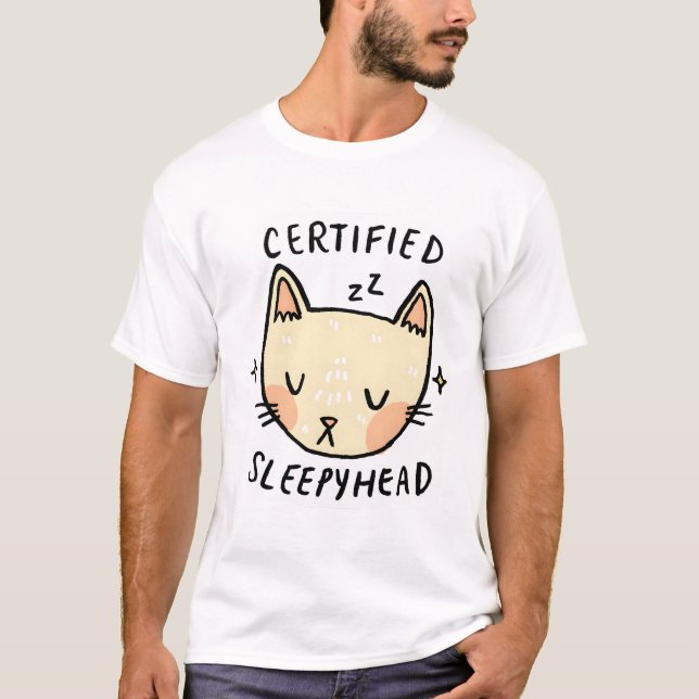 Camiseta Cabeça Sonolenta Certificada (Frente)