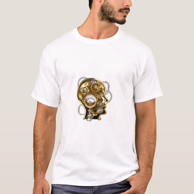Camiseta Cabeça Steampunk com Manômetro (Frente)