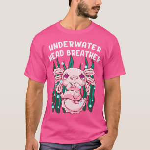 Camiseta Cabeça Submarina Breather Axolotl Sea Animais Sala