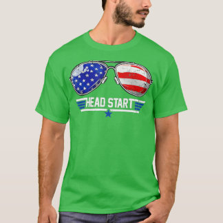 Camiseta Cabeça Superior Iniciar Óculos Solares De Volta À 