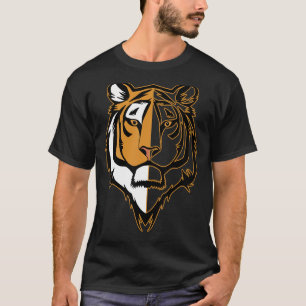 Camiseta Cabeça Tigre Cabeça Grande Gatos Impressão Predato