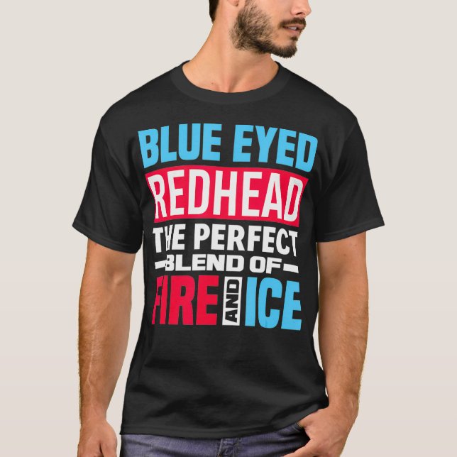 Camiseta Cabeça Vermelha Azul Mistura De Gelo De Fogo - Ver (Frente)