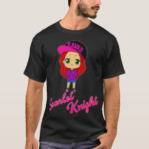 Camiseta Cabeça Vermelha Cor-de-Rosa Kawaii Hat Chibi Prem