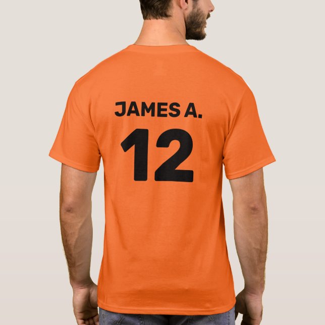 Camiseta Cabeçalho personalizado da equipe de modelo (desig (Verso)