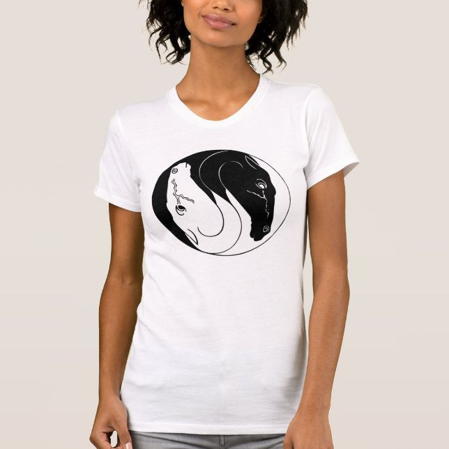 Camiseta Cabeças de cavalo yin yang (Frente)
