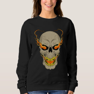 Camiseta Cabeças de Caveira com Olhos Flamejantes Grunge Pu