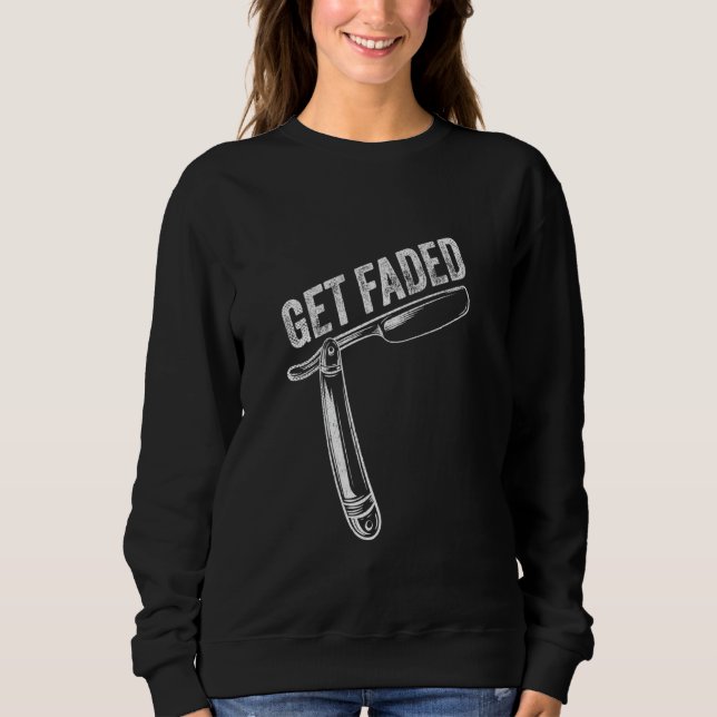 Camiseta Cabeleireira Get Faded Design Tesoura de Cabelo Ha (Frente)