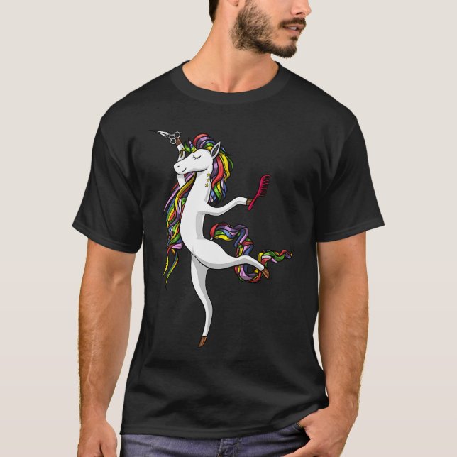 Camiseta Cabeleireiro de Unicórnio Cabeleireiro (Frente)