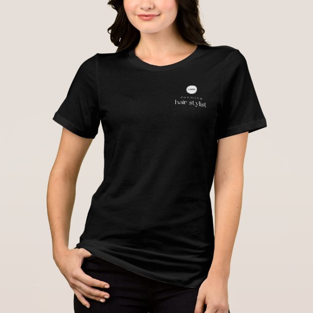 Camiseta Cabeleireiro Nome Simples do Funcionário Logo Pret (Frente)