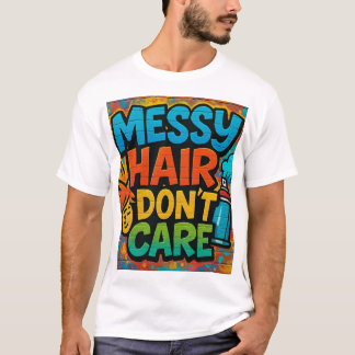 Camiseta cabelo bagunçado