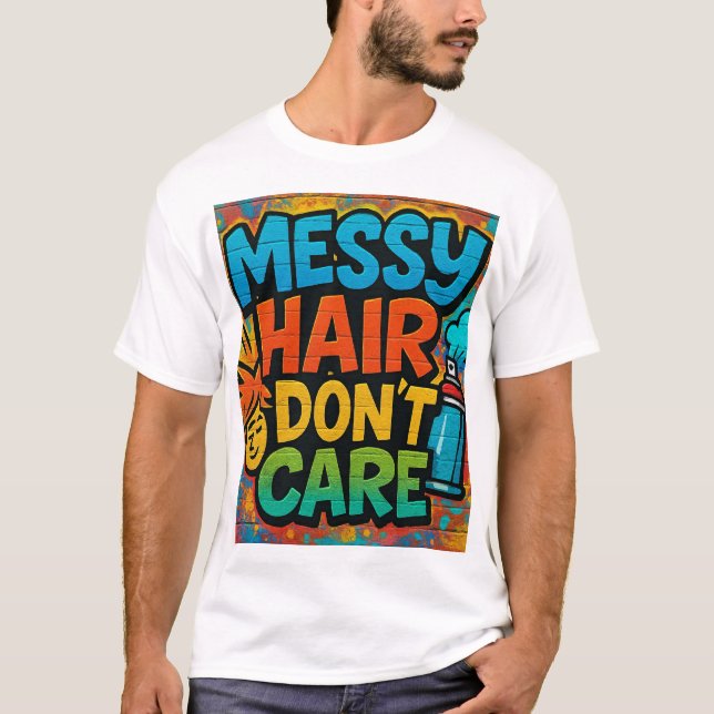 Camiseta cabelo bagunçado (Frente)