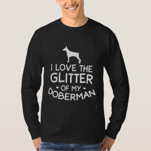 Camiseta Cabelo Cachorro Amor Glitter Doberman 9