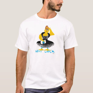 Camiseta Cabelo com pontas de PINTINHO quente num vestido p