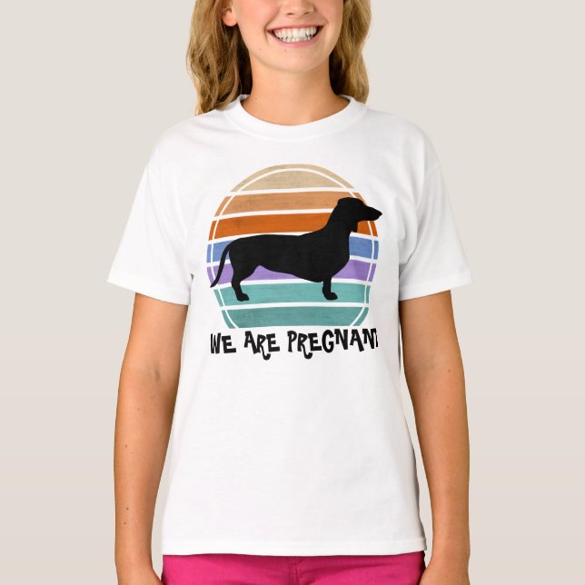 Camiseta Cabelo Curto Dachshund - Silhouette 1 (Frente)