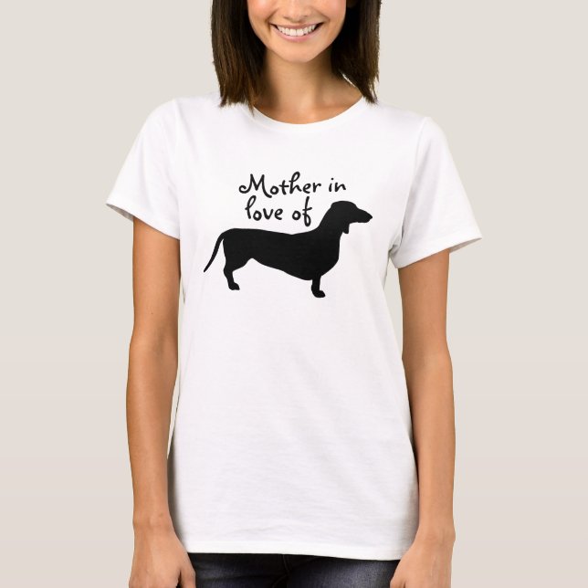 Camiseta Cabelo Curto Dachshund - Silhouette 1 (Frente)