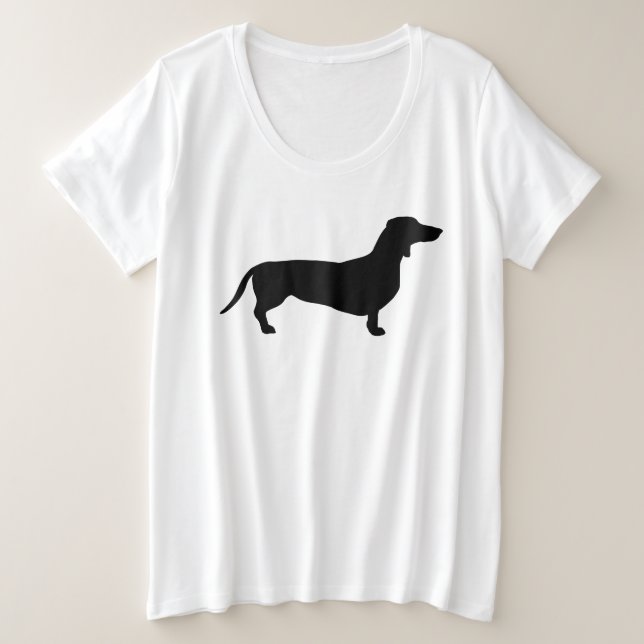 Camiseta Cabelo Curto Dachshund - Silhouette 1 (Frente do Design)