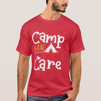 Camiseta Cabelo de Acampamento Não Liga engraçado