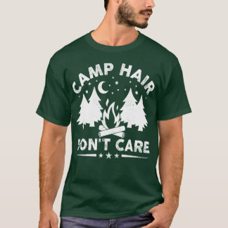 Camiseta Cabelo de Acampamento Não se Importa Família de Am