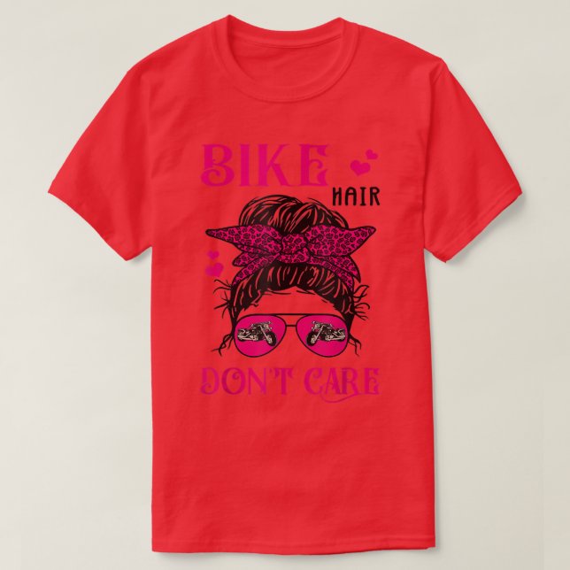 Camiseta Cabelo de bicicleta de freio não importa Biker Fun (Frente do Design)